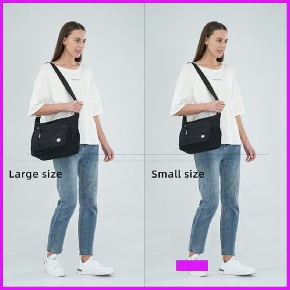 Lightweight Nylon Crossbody Purse Multiple Pockets Tote Shoulder Bag Chic - Picture 3 of 7